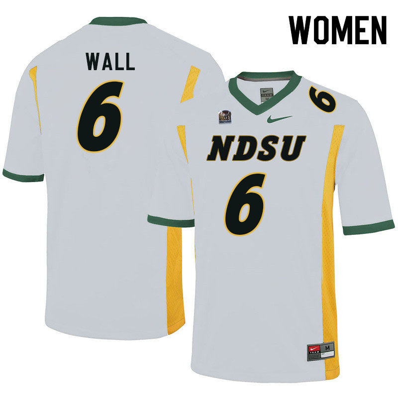 Women #6 Cedric Wall North Dakota State Bison College Football Jerseys Sale-White